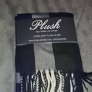 Plush ultra soft plaid scarf